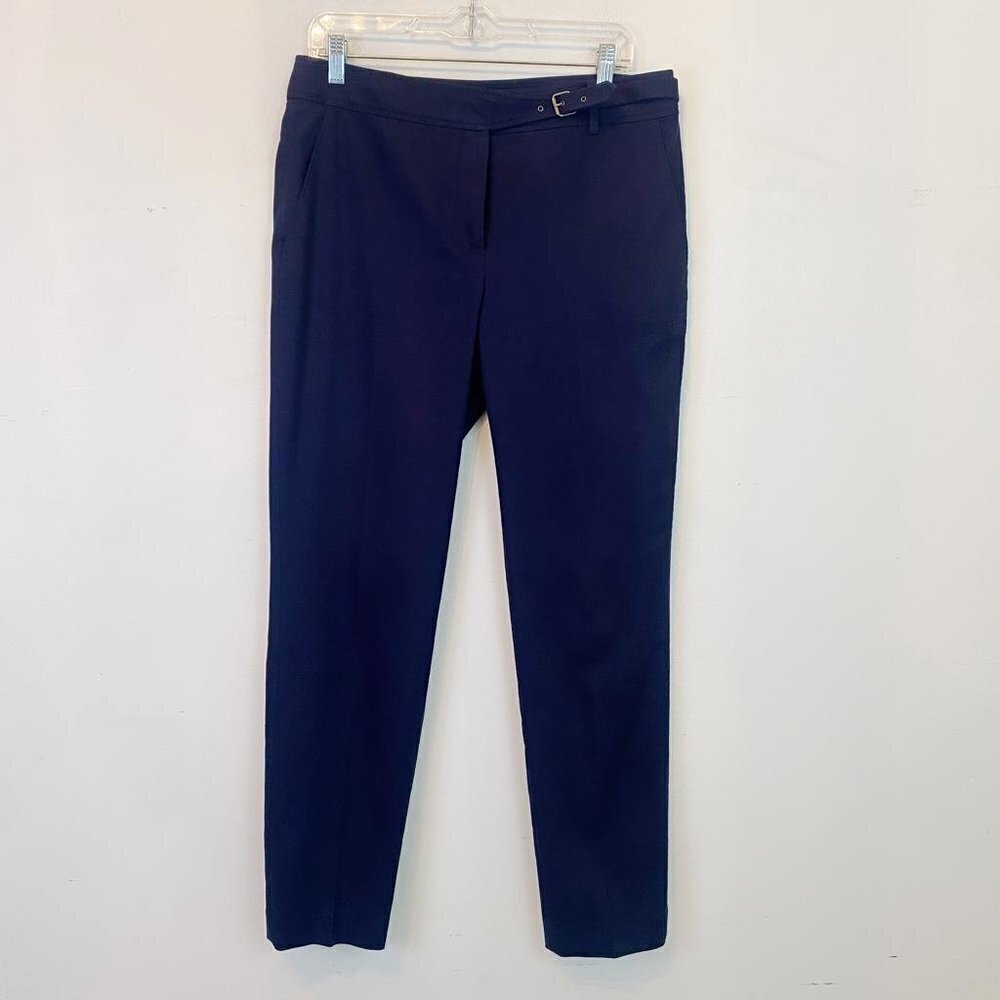 GERARD DAREL navy high waisted straight leg trousers